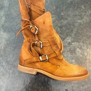 Womens Suede Strappy Leather A. S. 98 Ankle Boots